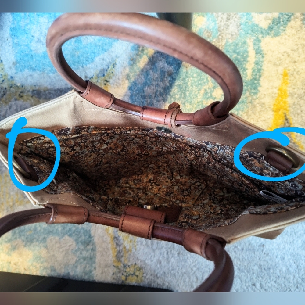 Fossil Tan Shoulder Bag with Brown Handles - Picture 7 of 16
